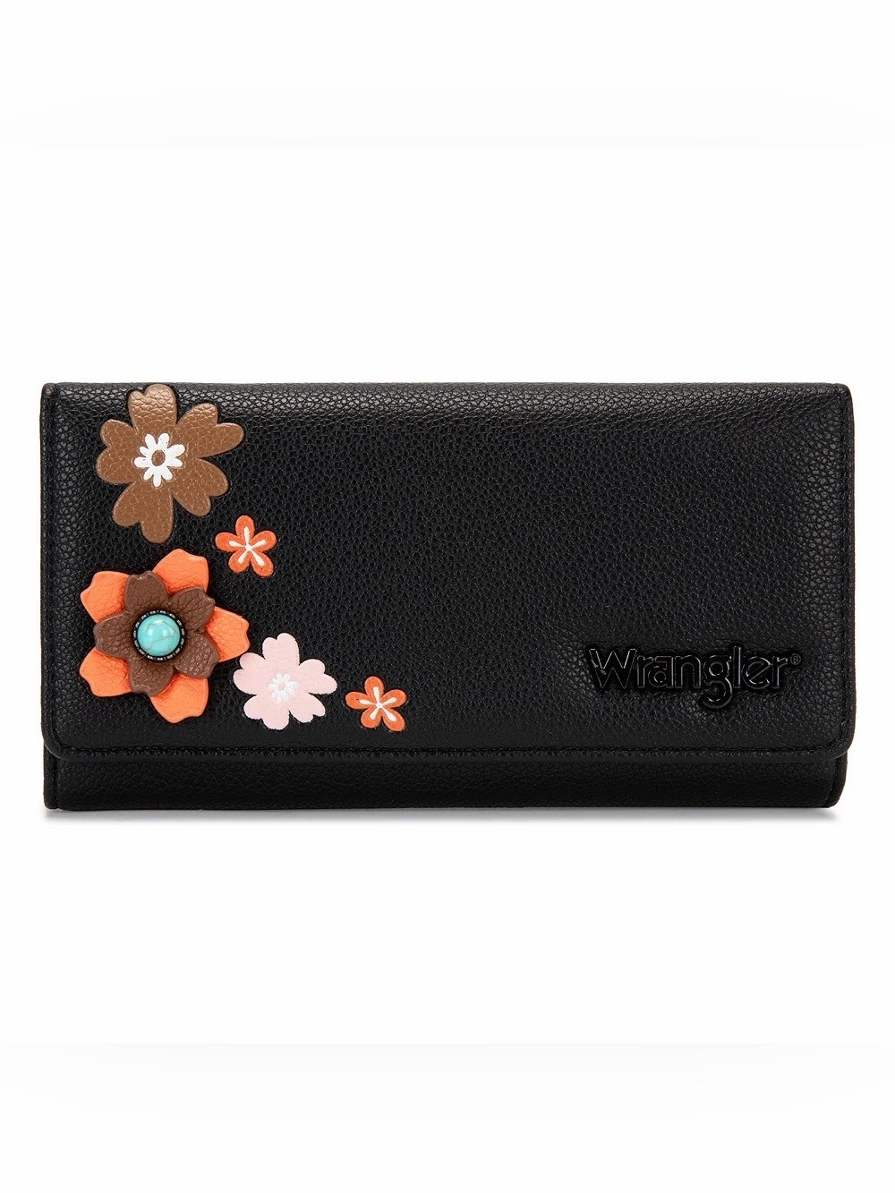 Wrangler Multi Floral Turquoise RFID Long Wallet Black